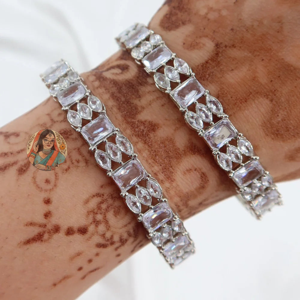 Ruhi Silver AD Bangles