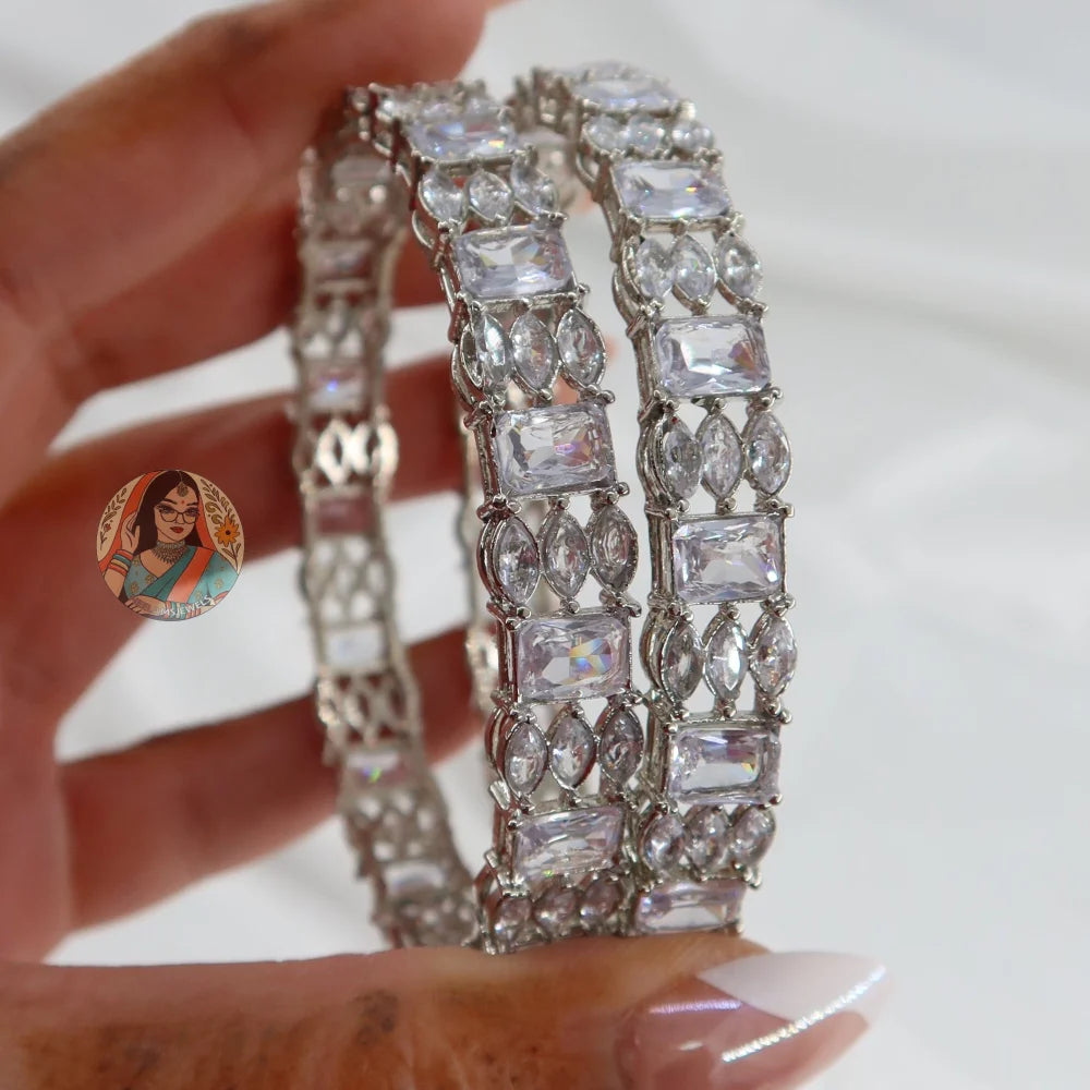 Ruhi Silver AD Bangles