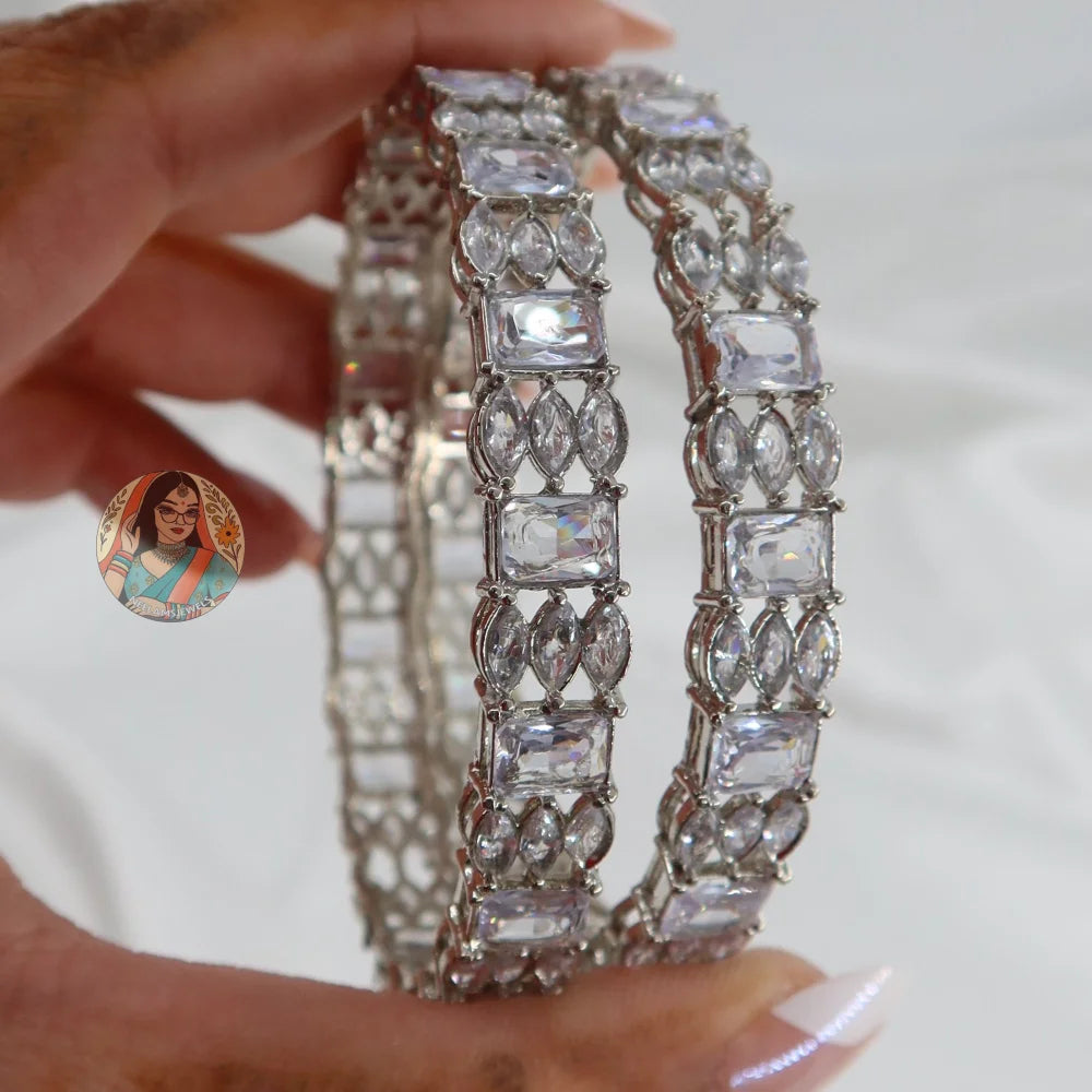 Ruhi Silver AD Bangles