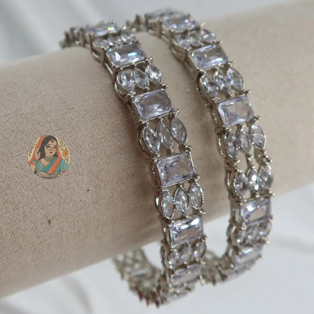 Ruhi Silver AD Bangles