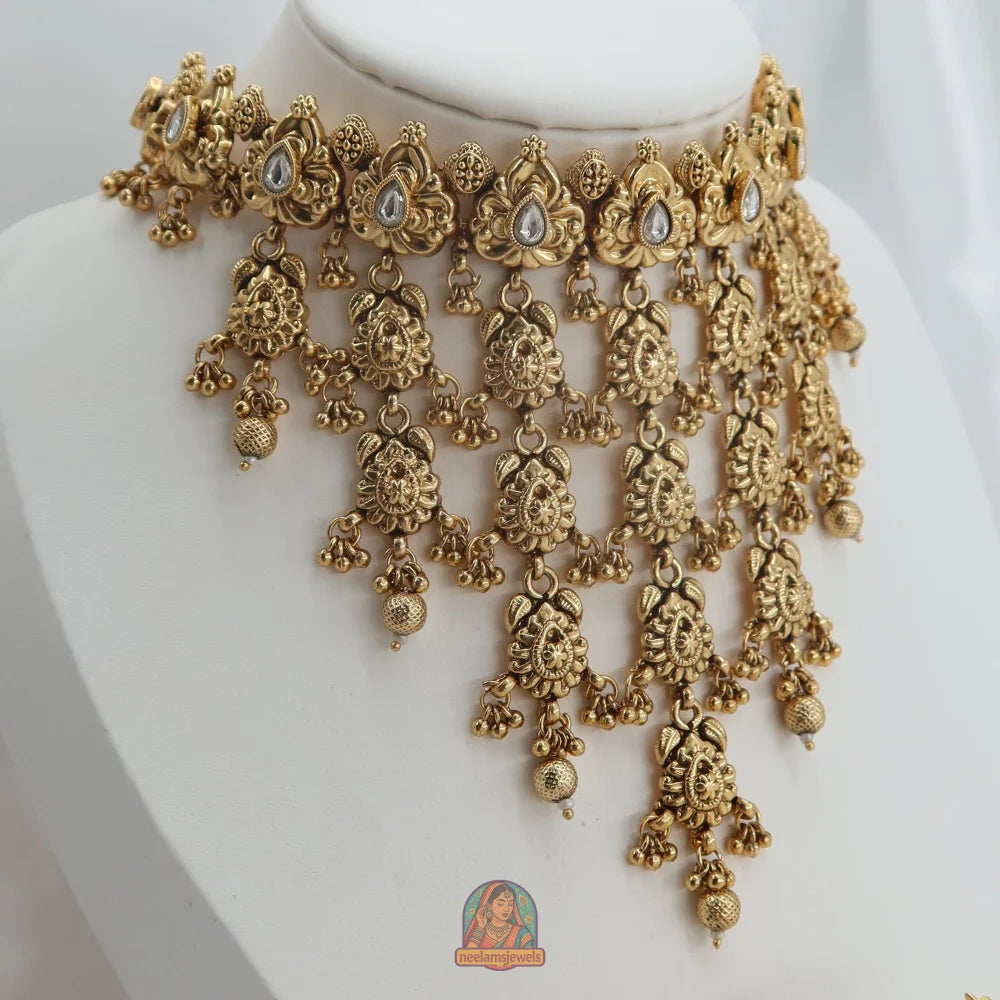 Saba Waterfall Necklace Set (Gold)