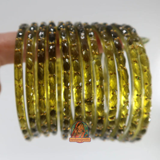 ’Sage Green’ Glass Bangle Set