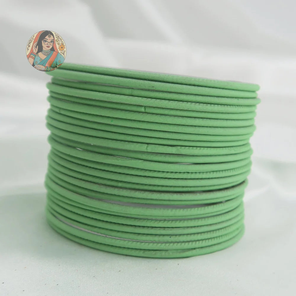 ’Sage Green’ Plain Matte Bangle Set