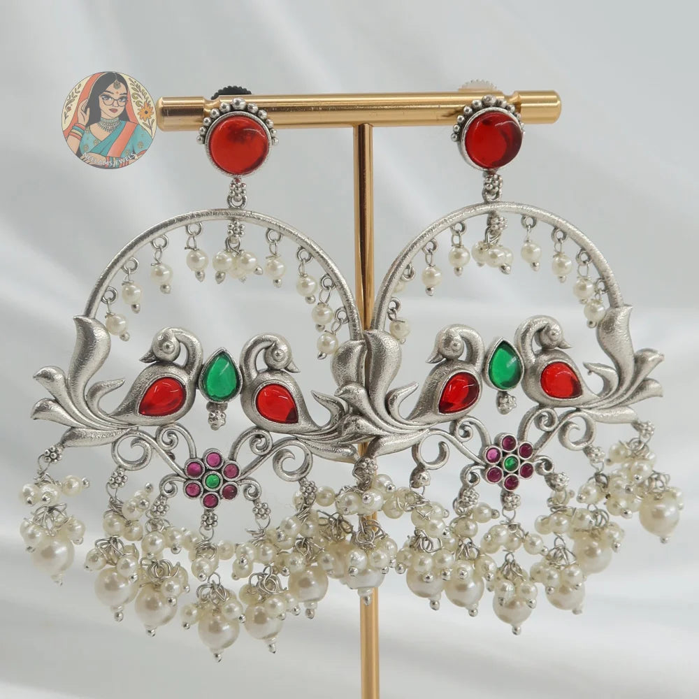 Sahasra Silver Pearl Earrings