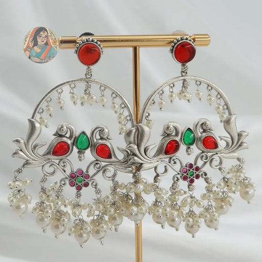 Sahasra Silver Pearl Earrings