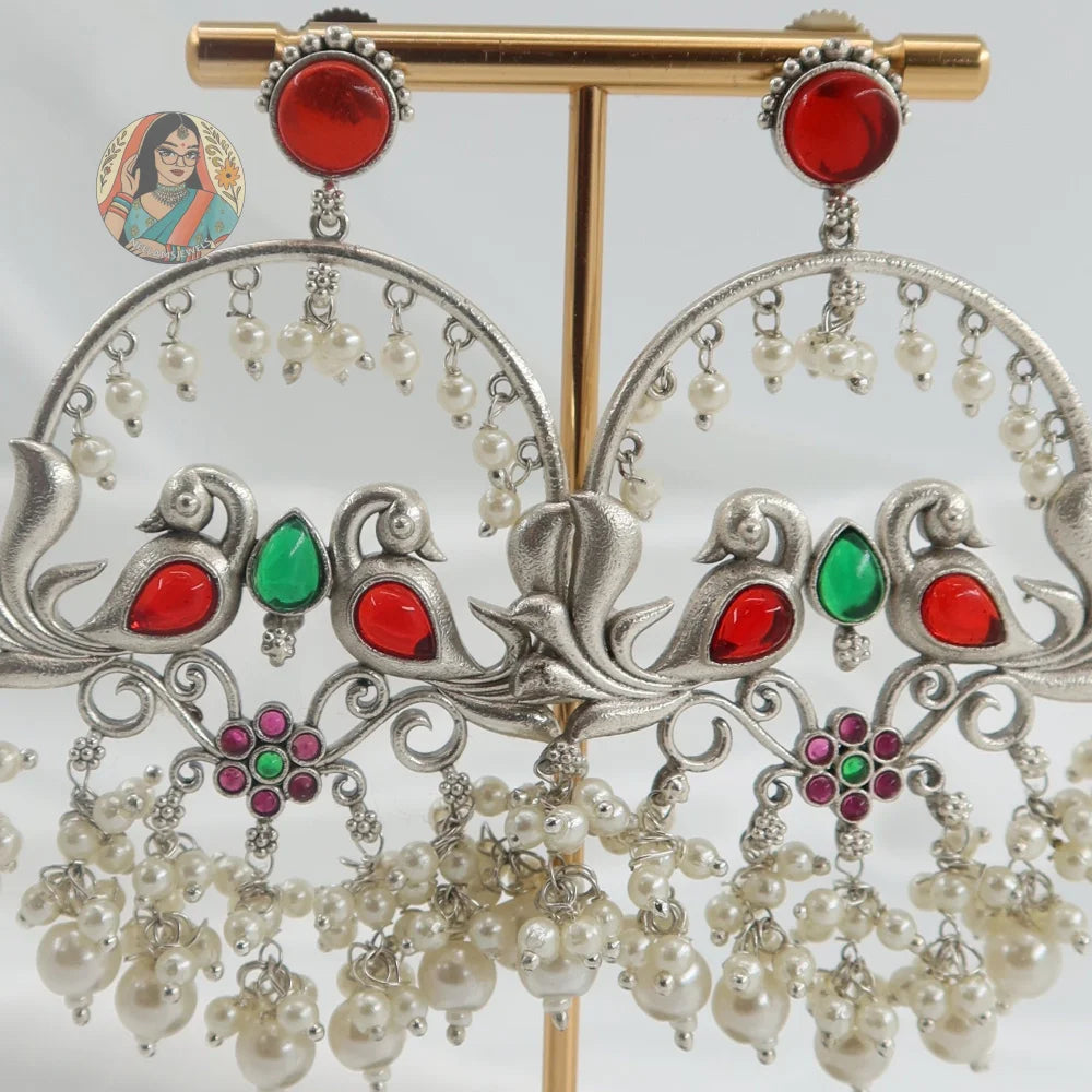 Sahasra Silver Pearl Earrings