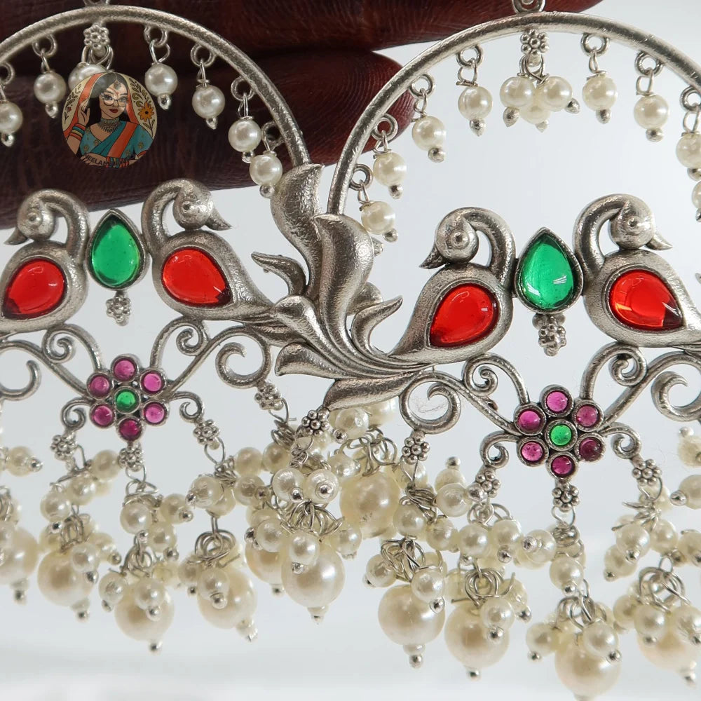 Sahasra Silver Pearl Earrings