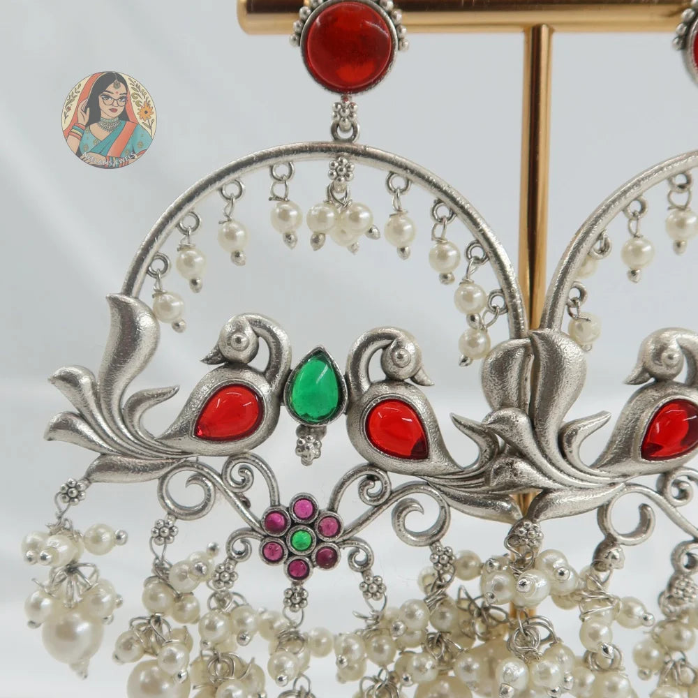 Sahasra Silver Pearl Earrings