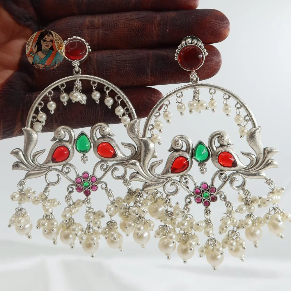 Sahasra Silver Pearl Earrings