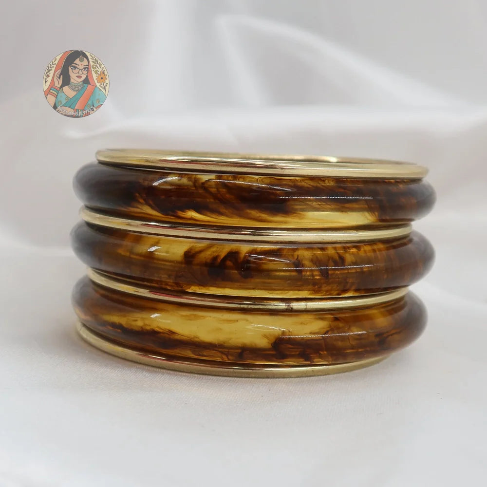 Saira Resin/Brass Bangle Stack