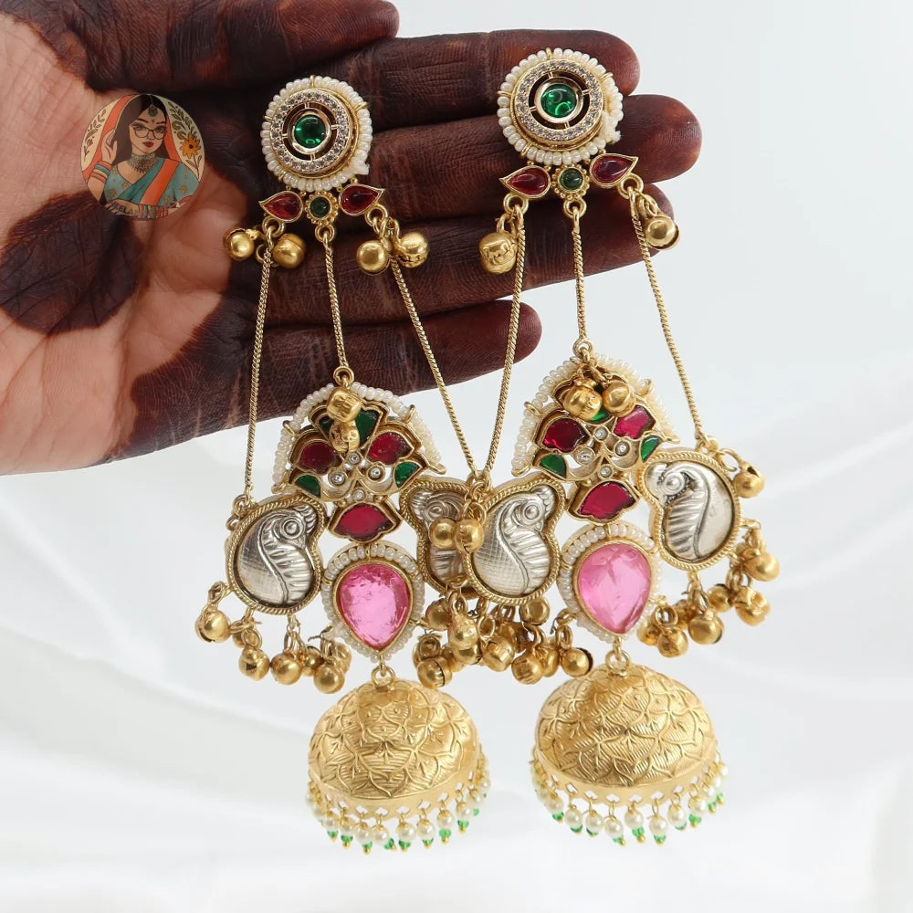 Sameera Kashmiri Earrings - Pink