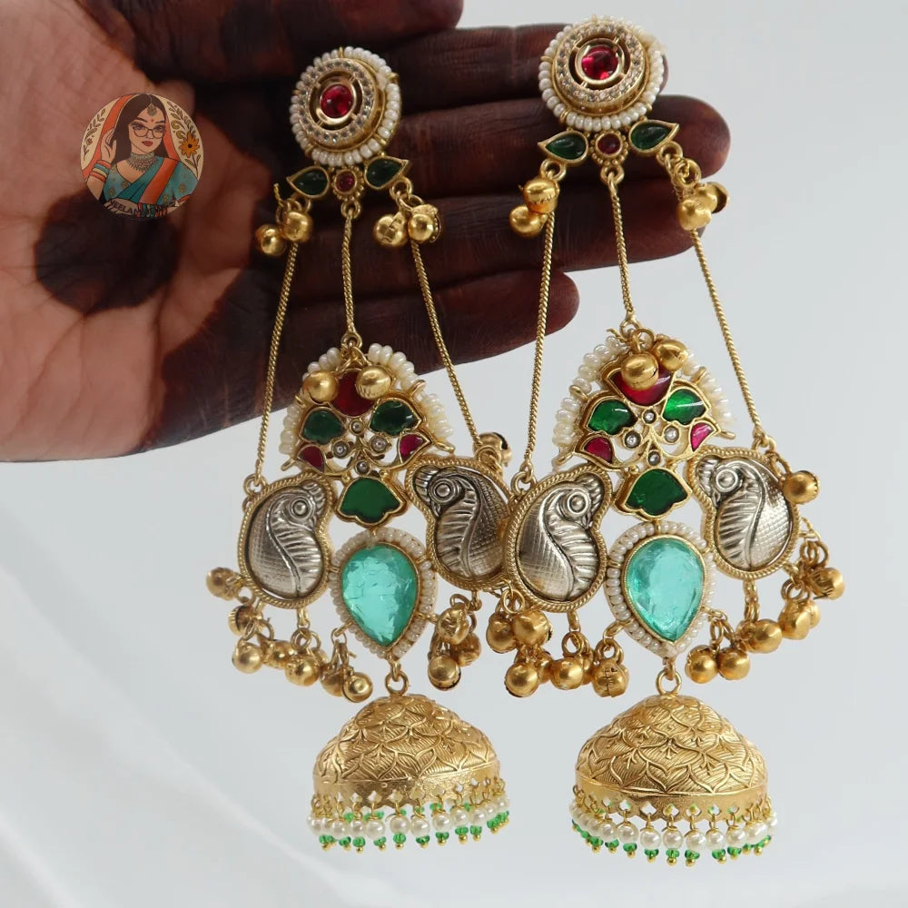 Sameera Kashmiri Earrings - Sky Blue