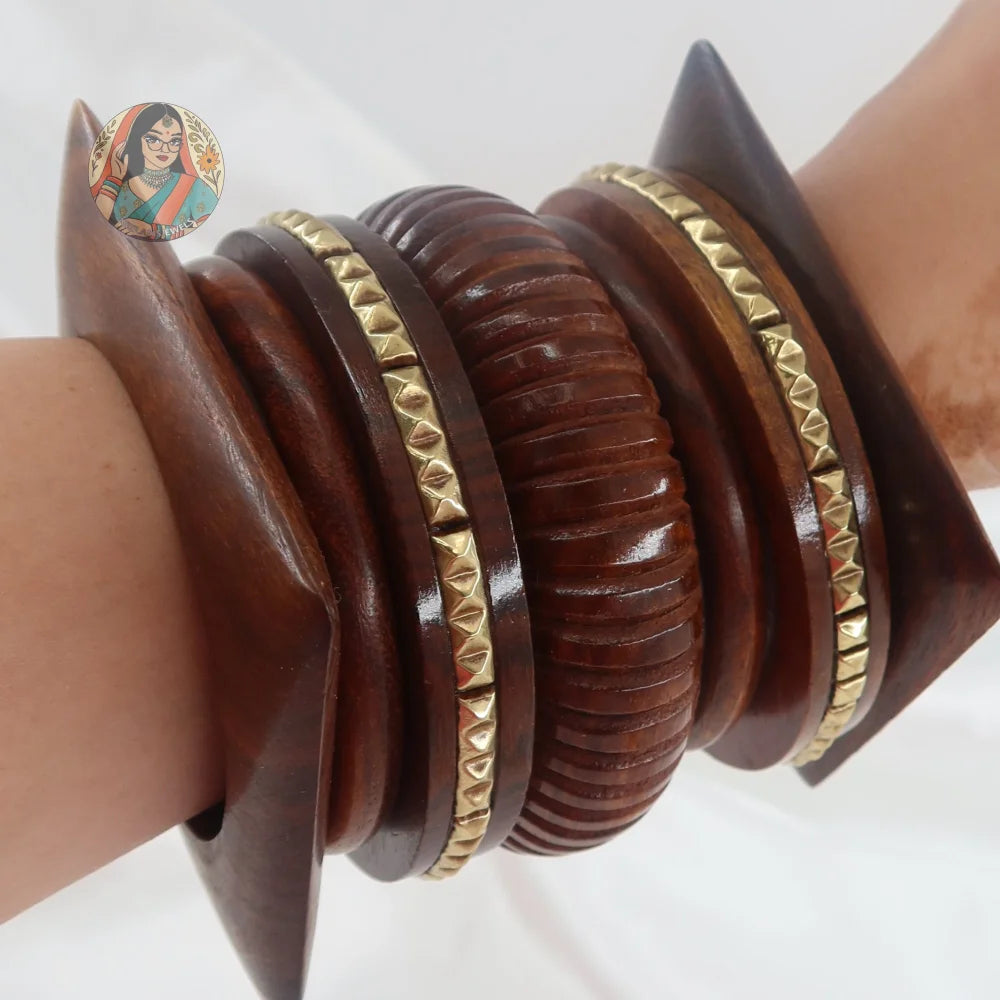 Samira Wooden Bangle Stack