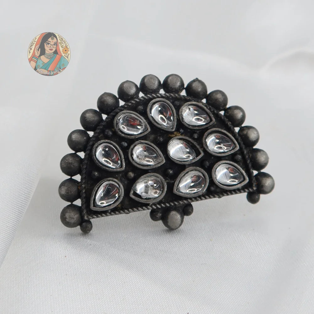 Sanam Oxidized Silver Ring