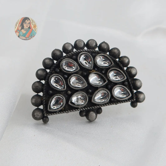 Sanam Oxidized Silver Ring