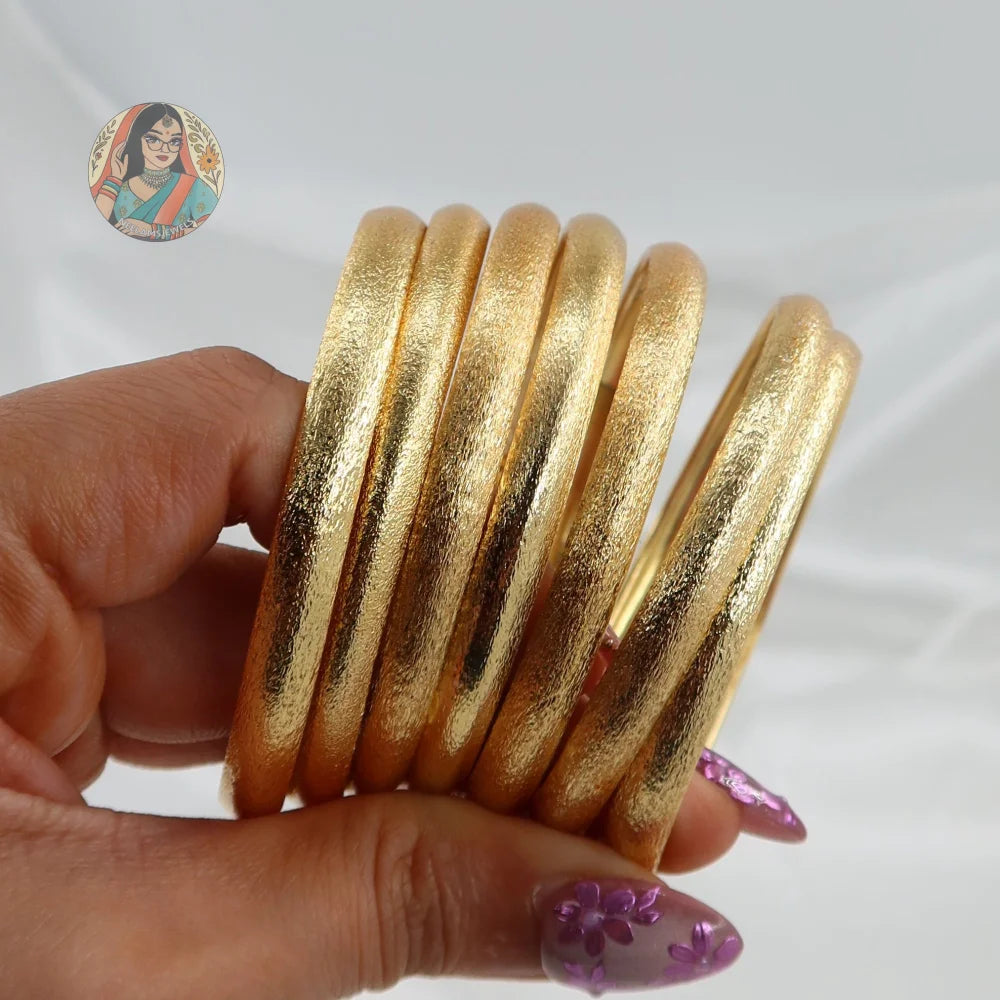 Sanjana Matte Bangle Stack (Gold)