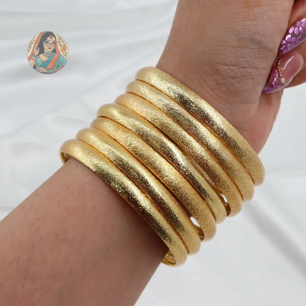 Sanjana Matte Bangle Stack (Gold)