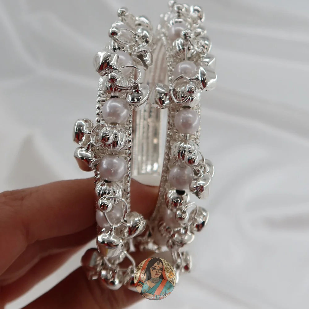 Sara Ghungroo Bangles (Silver)