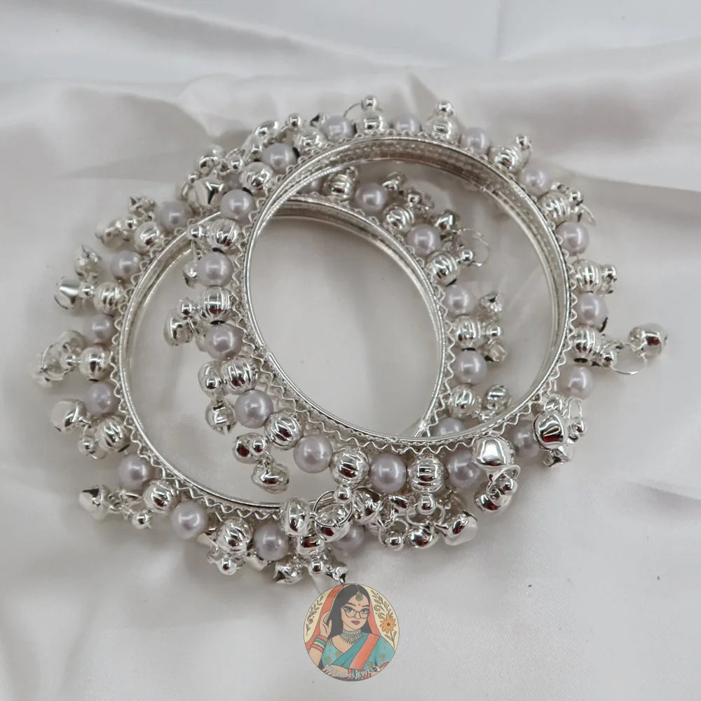 Sara Ghungroo Bangles (Silver)