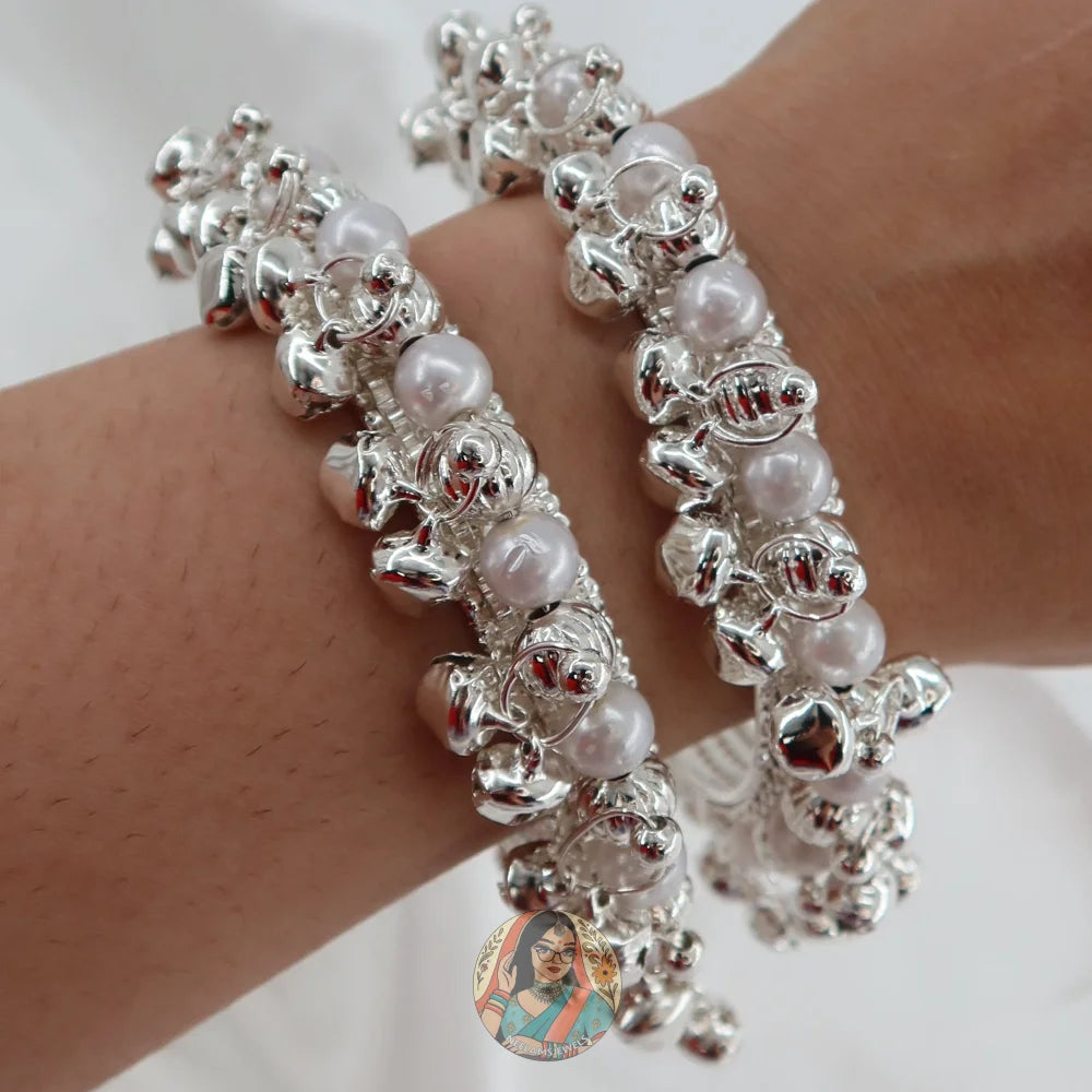 Sara Ghungroo Bangles (Silver)
