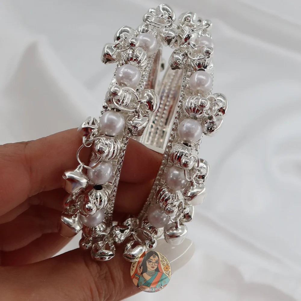 Sara Ghungroo Bangles (Silver)