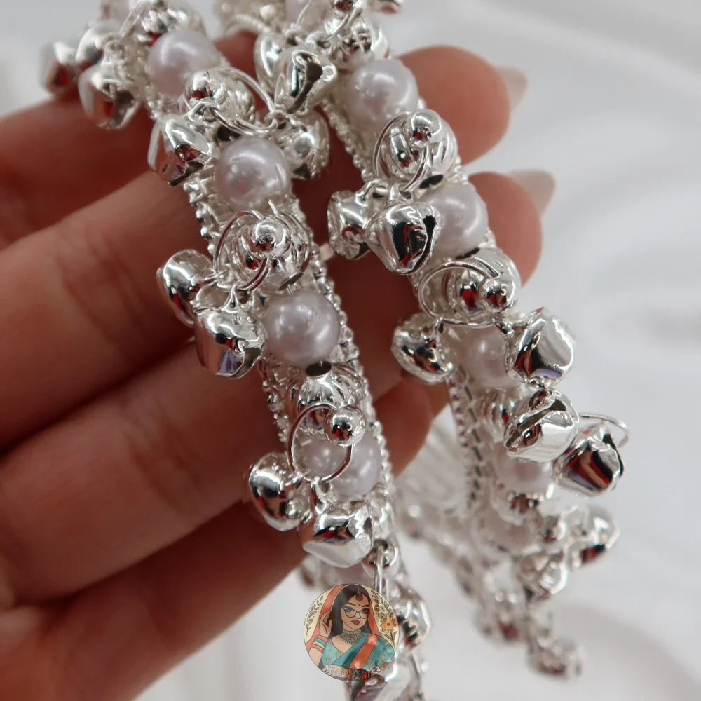 Sara Ghungroo Bangles (Silver)