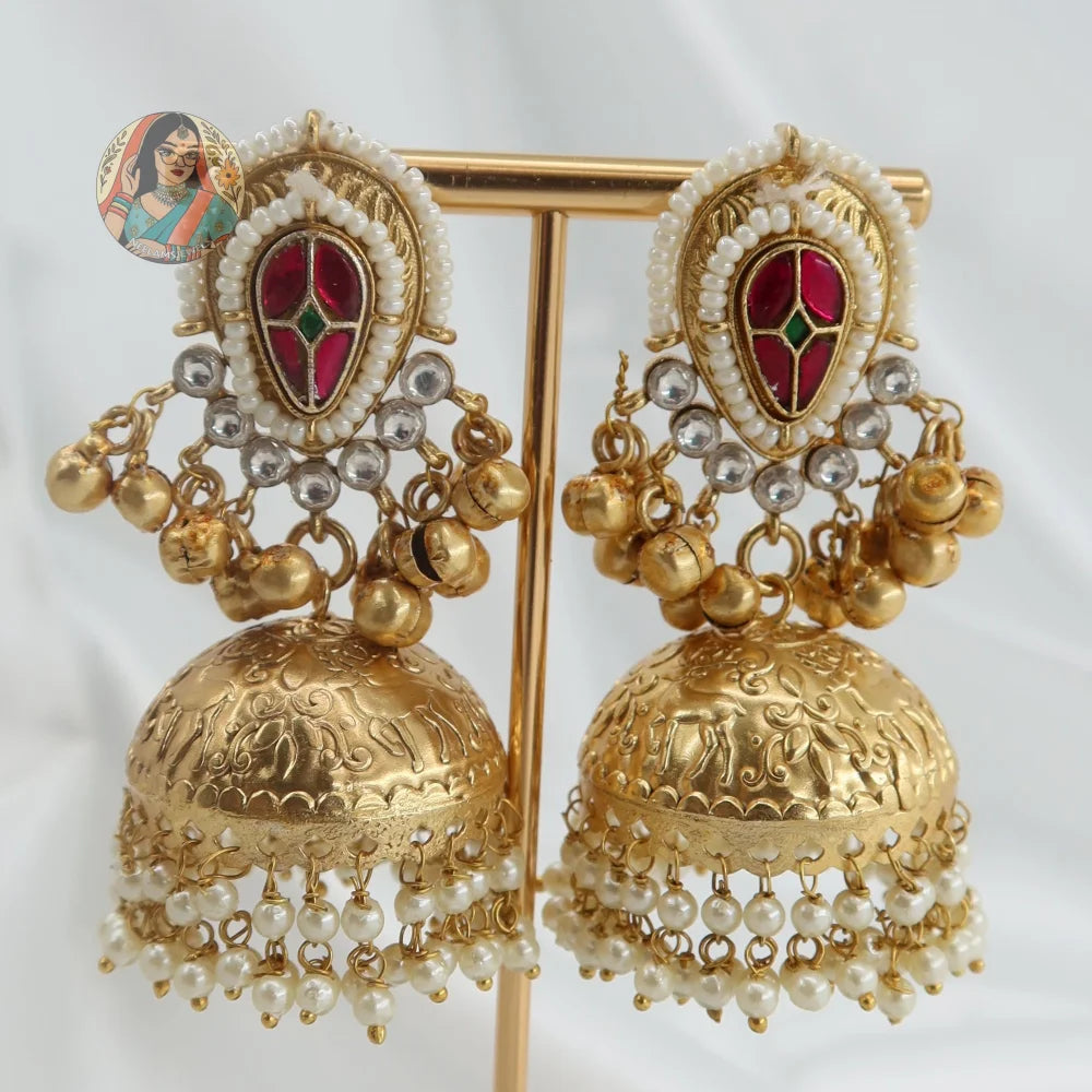 Sasha Kashmiri Gold Earrings