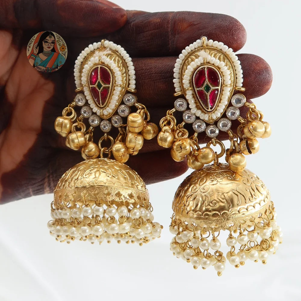 Sasha Kashmiri Gold Earrings