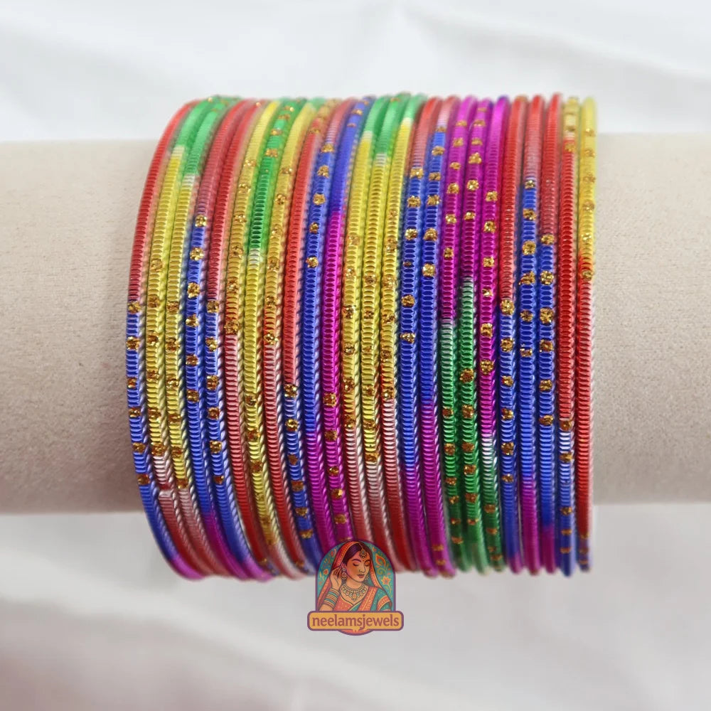 Satrangi Metal Bangle Set