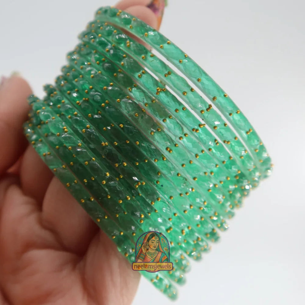 ’Sea Green’ Glass Bangle Set