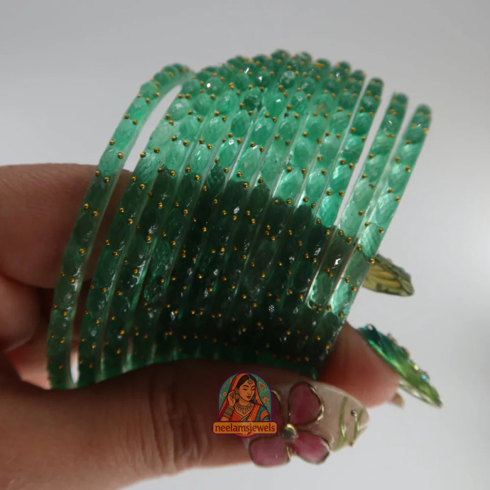 ’Sea Green’ Glass Bangle Set