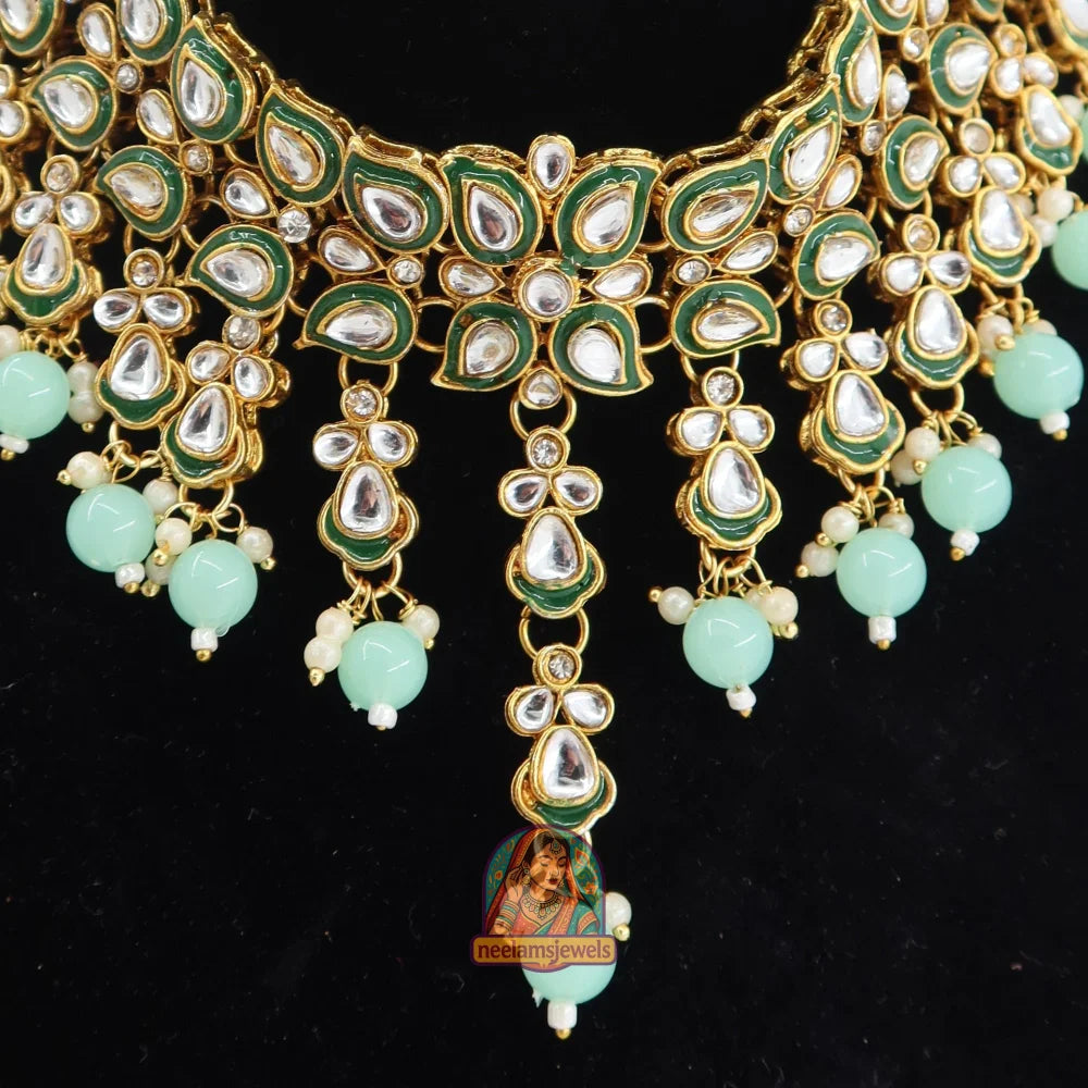 Seerat Kundan Set (Mint Green)
