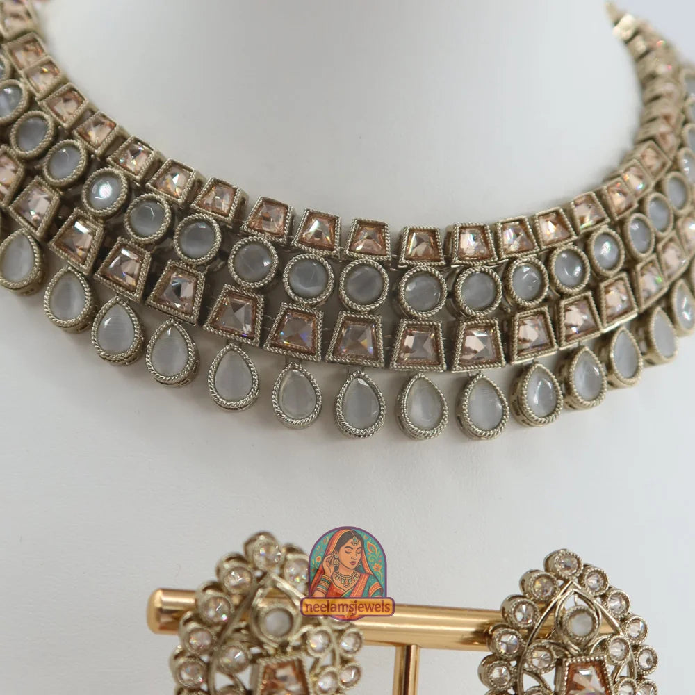Shehnaaz Necklace Set (Grey)