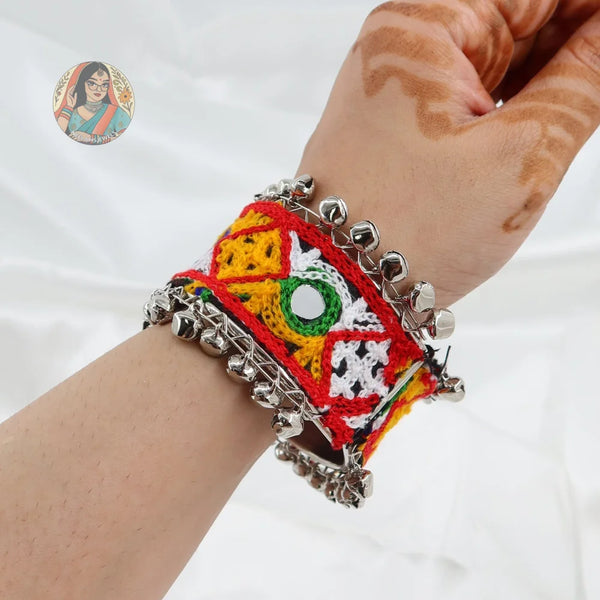 Silver Adjustable Beadwork Kada (Copy)