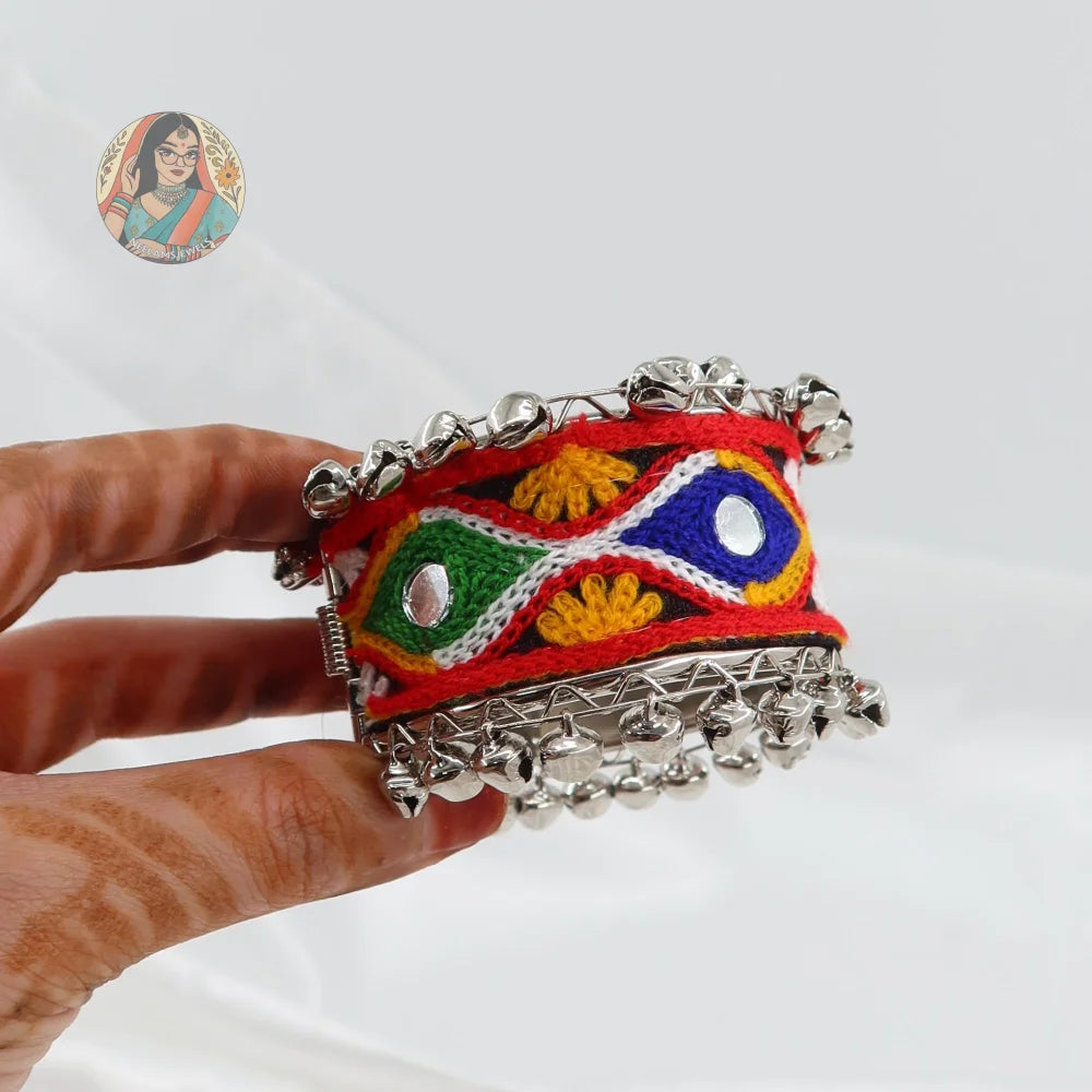 Silver Adjustable Beadwork Kada (Copy) - A