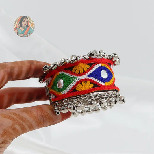 Silver Adjustable Beadwork Kada (Copy) - A