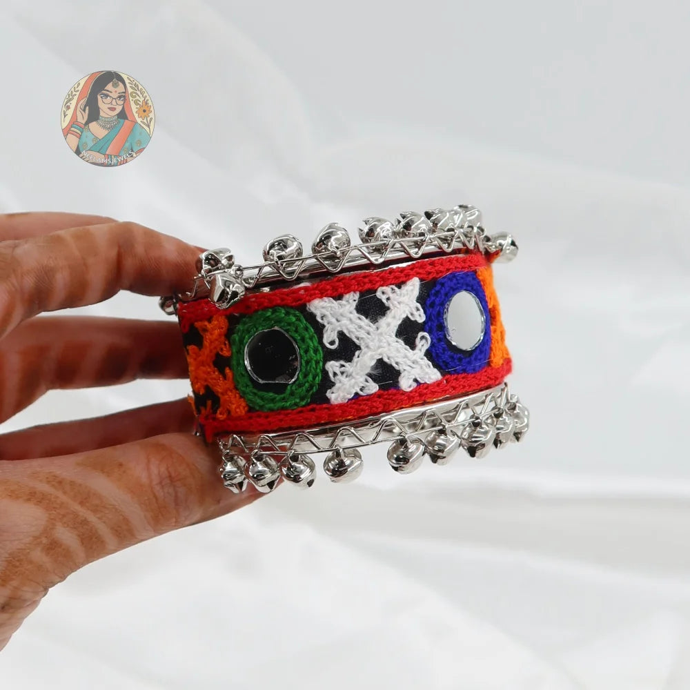 Silver Adjustable Beadwork Kada (Copy) - C