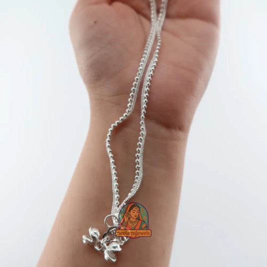 Silver Beaded Anklet