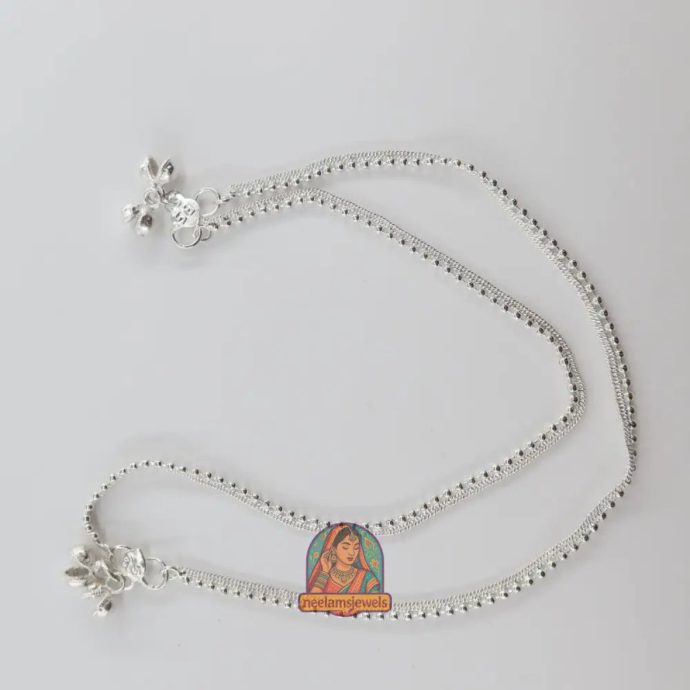 Silver Beaded Anklet