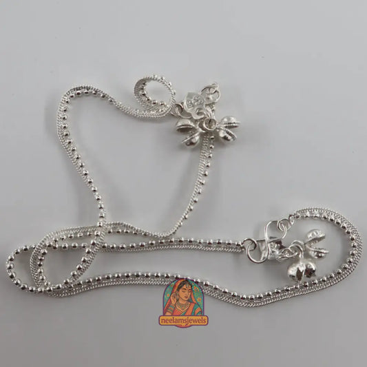 Silver Beaded Anklet