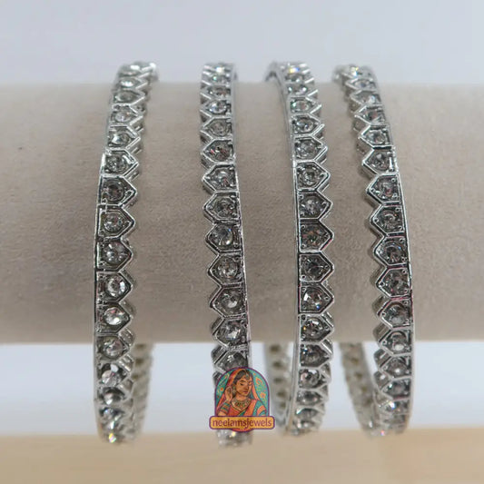 Silver Hexagon Bangles 2.10