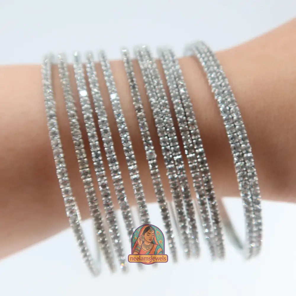 Silver Sparkle Bangles