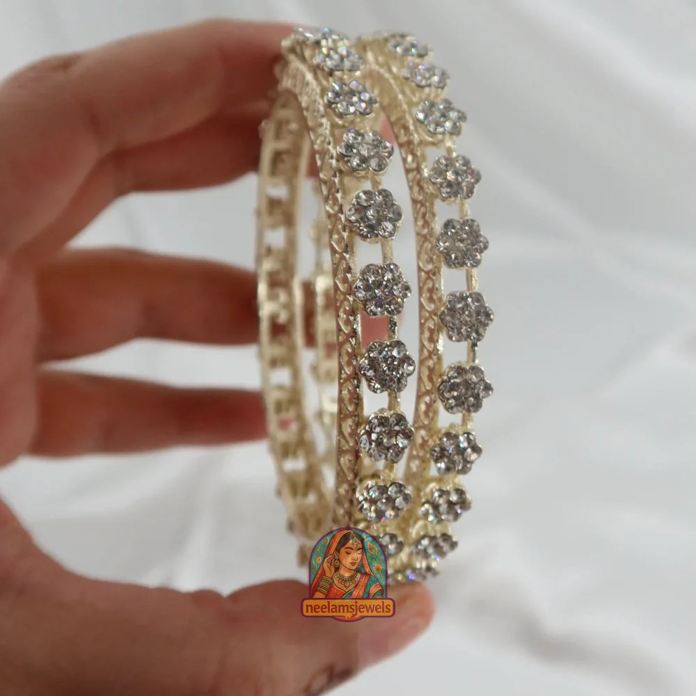Silver Stone Bangles