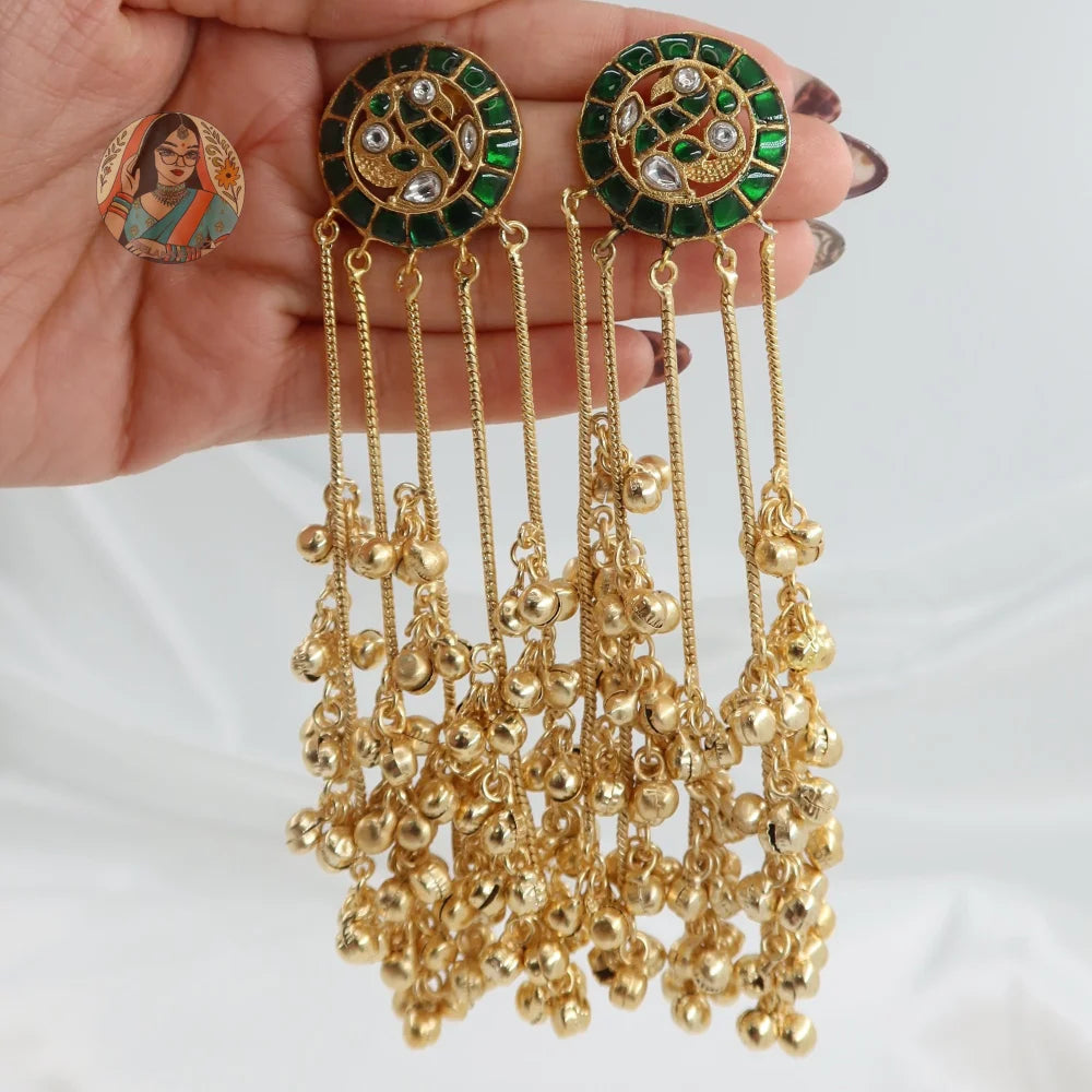 Simar Kashmiri Earrings - Green