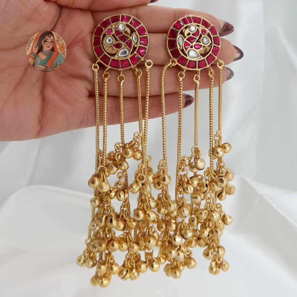 Simar Kashmiri Earrings - Pink