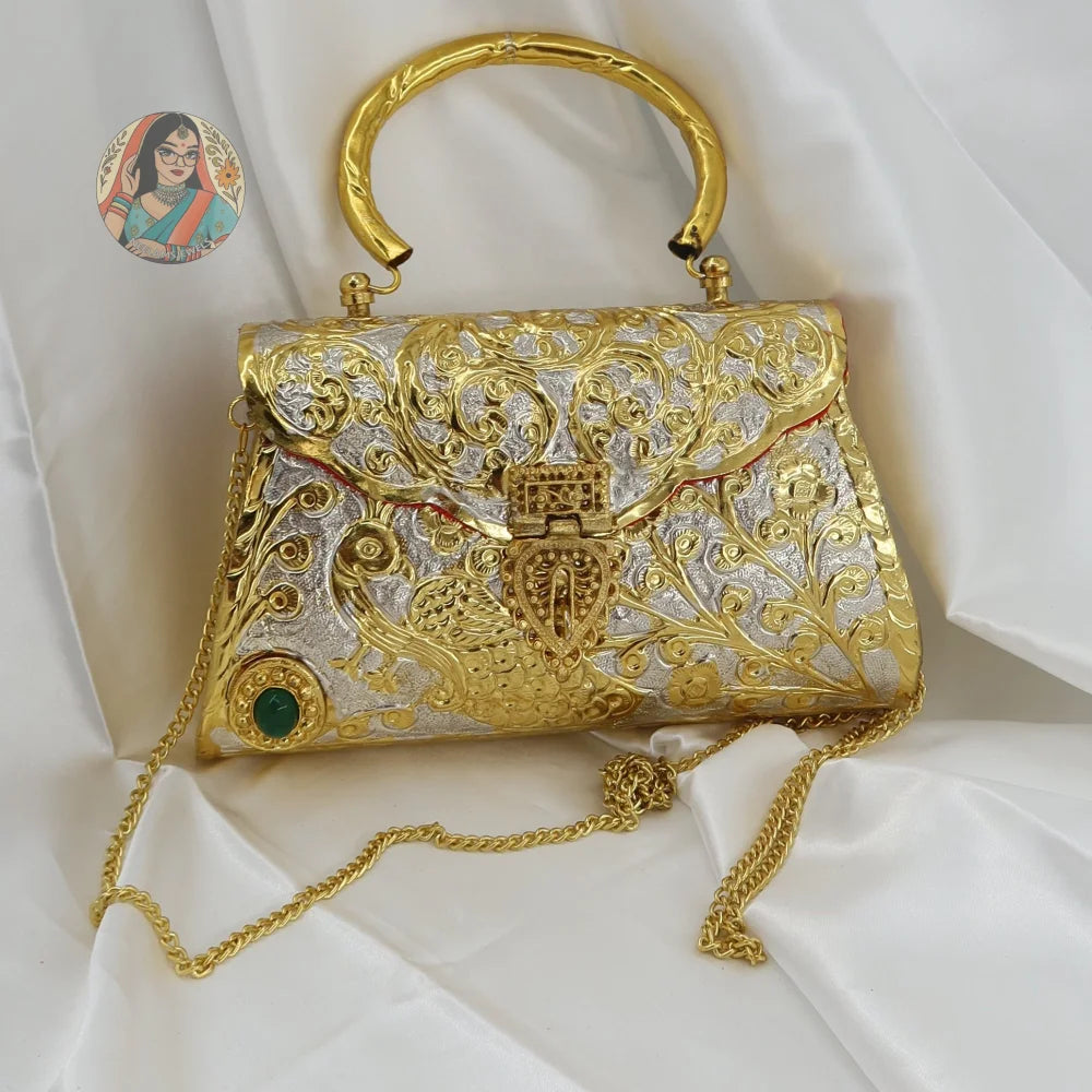 Siya - Metal Handbag - Dual-Tone/Green