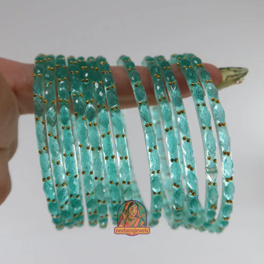 ’Sky Blue’ Glass Bangle Set