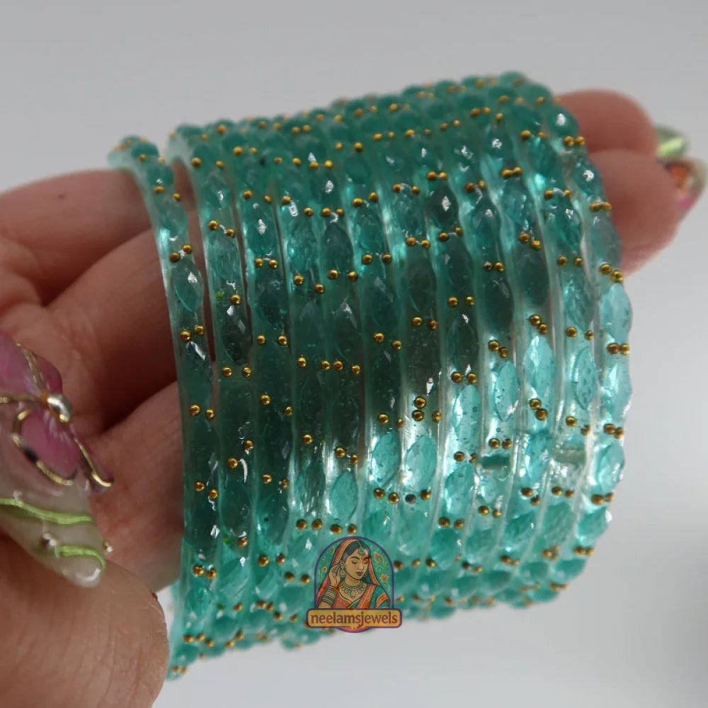 ’Sky Blue’ Glass Bangle Set