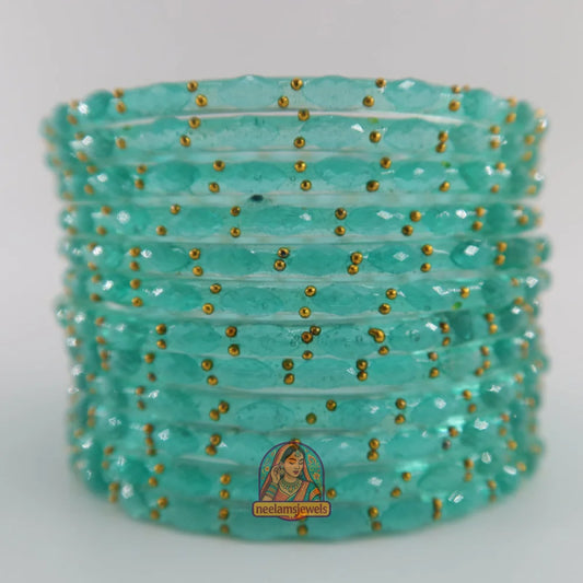 ’Sky Blue’ Glass Bangle Set