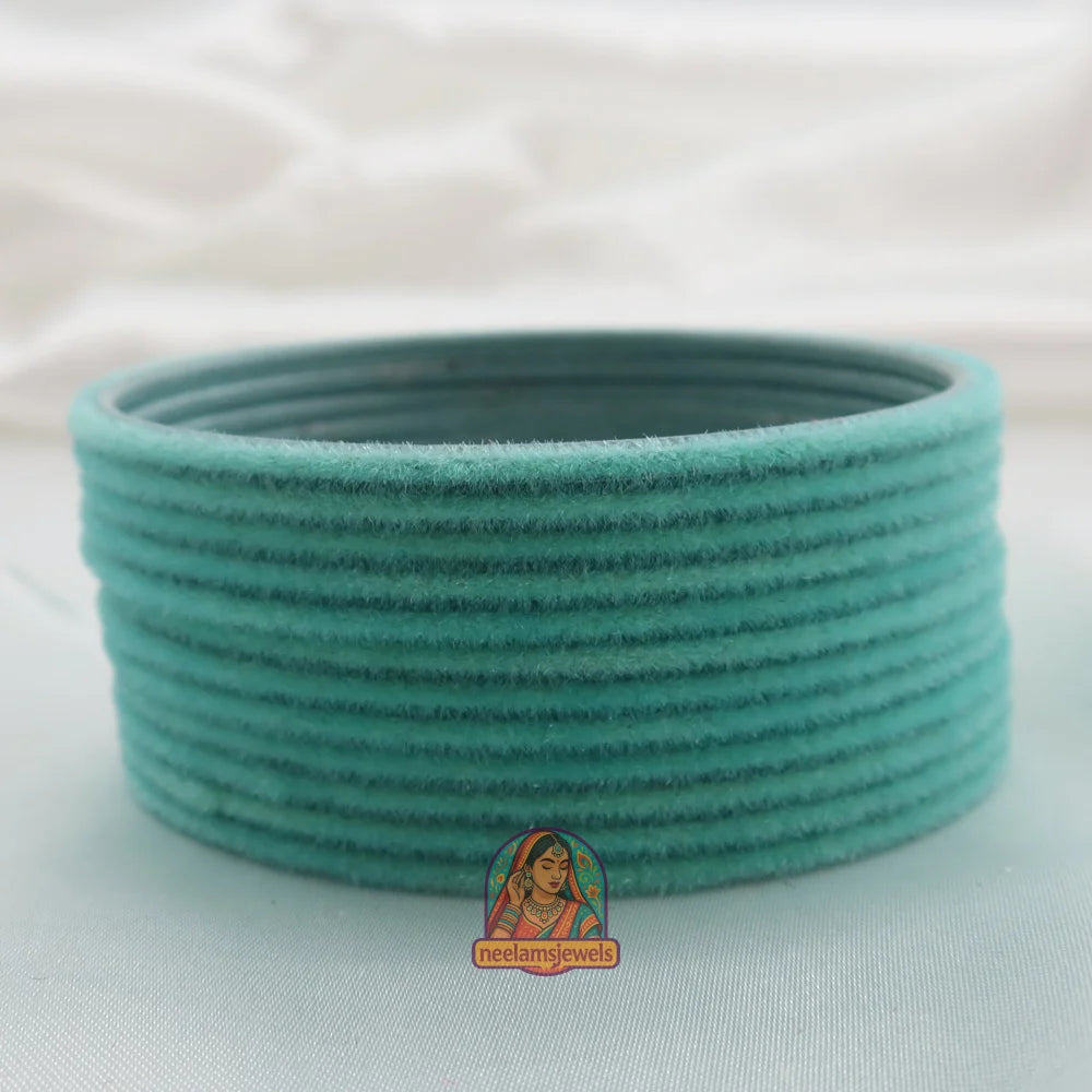 ’Sky Blue’ Velvet Bangle Set 2.10